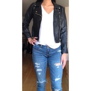 Black faux leather jacket